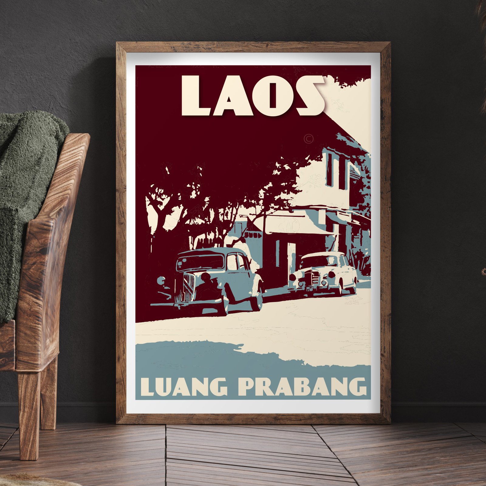 Vintage Souvenirs Laos - Posters, Maps, Postcards & Magnets